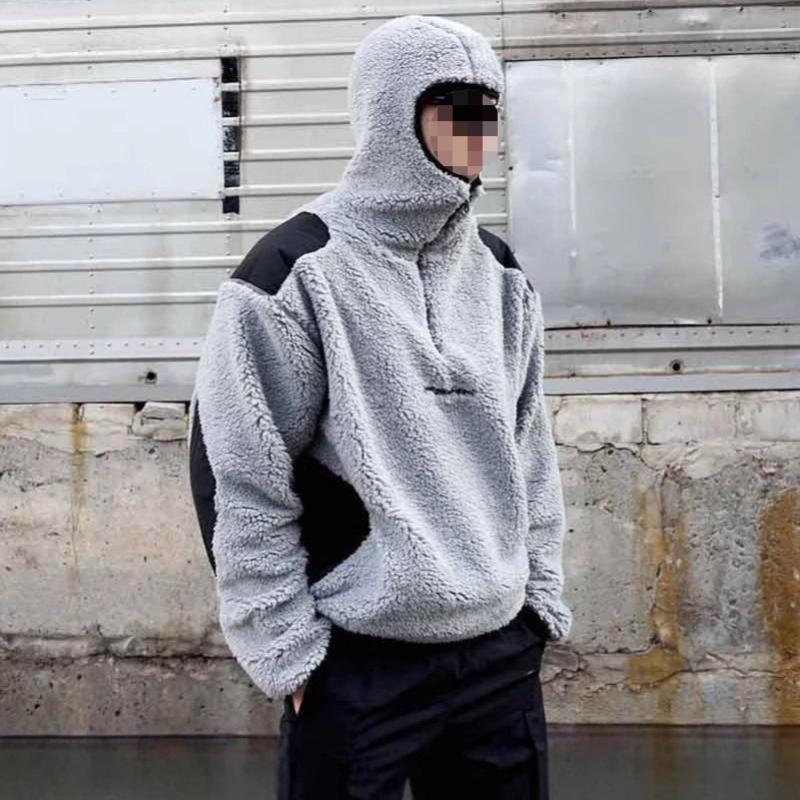 

Европейский и американский повседневный теплый уличный тренд мужской и женский худи-пуловер с капюшоном XL серый
