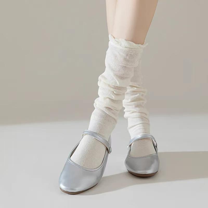 Ballet-style Socks, Women's Thigh-high Socks, Autumn and Winter Thin Lace Pile Socks, Long Socks, School Style