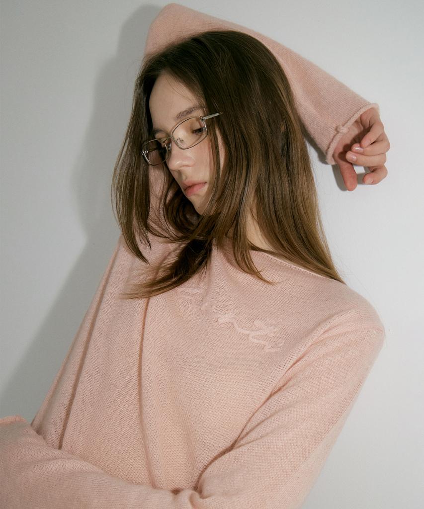 AUTHENTI Handle Embroidery Knit_Pink