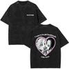 Anime Nana Osaki Vintage Washed T-shirts Grunge Black Stones Y2k Streetwear 90s Cartoon Oversized Short Sleeve T Shirt Unisex