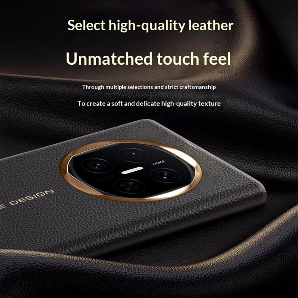 Für Huawei Mate X7 Hülle Litschi-Textur Leder Smart View Flip-Handyhülle Vollschutz Auto Sleep Wake