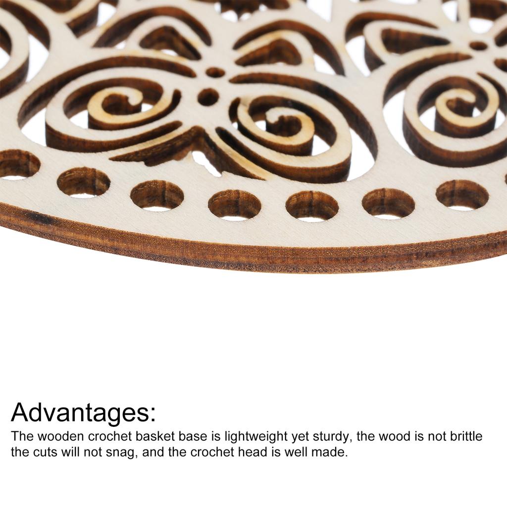 Crochet Basket Base Round Wooden Crochet Bag Bottom Unfinished Wood for DIY Craft Basket Crochet Bags Weaving Knitting Base 5.5"