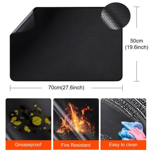 50x70cm Fireproof Mat | Tabletop Fiberglass Silicone Fireproof Mat | Heat-Resistant Mat for Air Fryers | Fire-Resistant Mat for Coffee Makers | Non-Sl