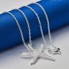 925 Sterling Silver 16-30 Inch Exquisite Starfish Zircon Pendant Necklace, Women's Wedding Accessories Gift, Fashionable Jewelry
