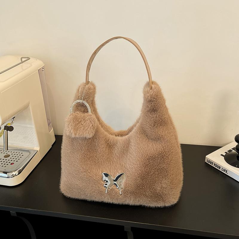Large Capacity Plush Bag, New Women's Bag, Lazy Premium Plush Shoulder Bag, Commuter Tote Bag.
