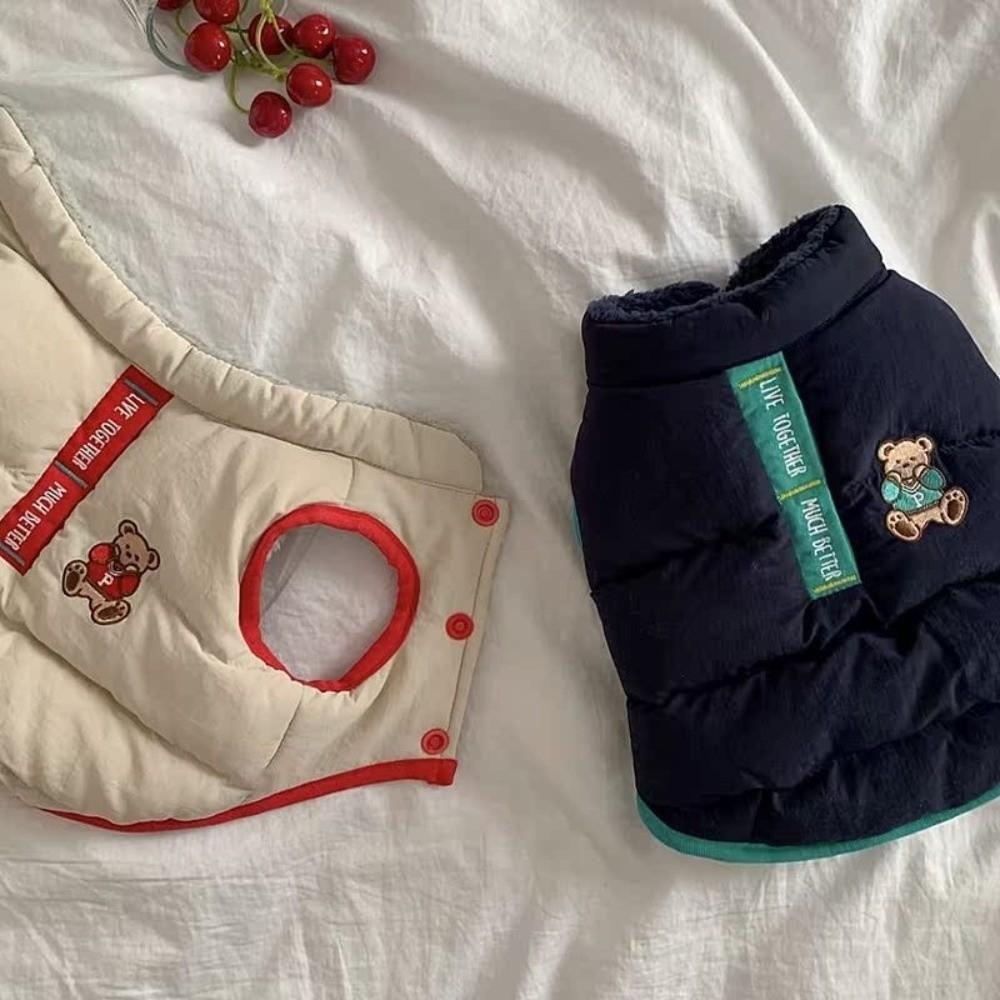 Plush Dog Hiking Jacket Windproof Dog Bodysuit Cute Dog Warm Clothes Puppy
