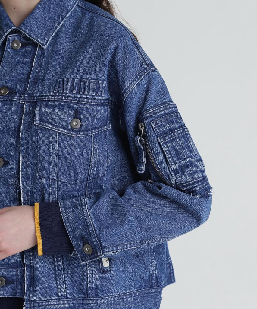 AVIREX L S EMBOSSING DENIM JACKET Denim Jacket Women's F 432 Used 783-5152603
