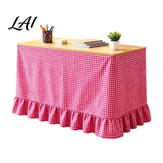 Classroom Desk Cover Gingham Ruffled Table Skirt Cottagecore Teacher Skirt for Classroom Plaid Tablecloth Birthday Wedding Baby Shower Party
