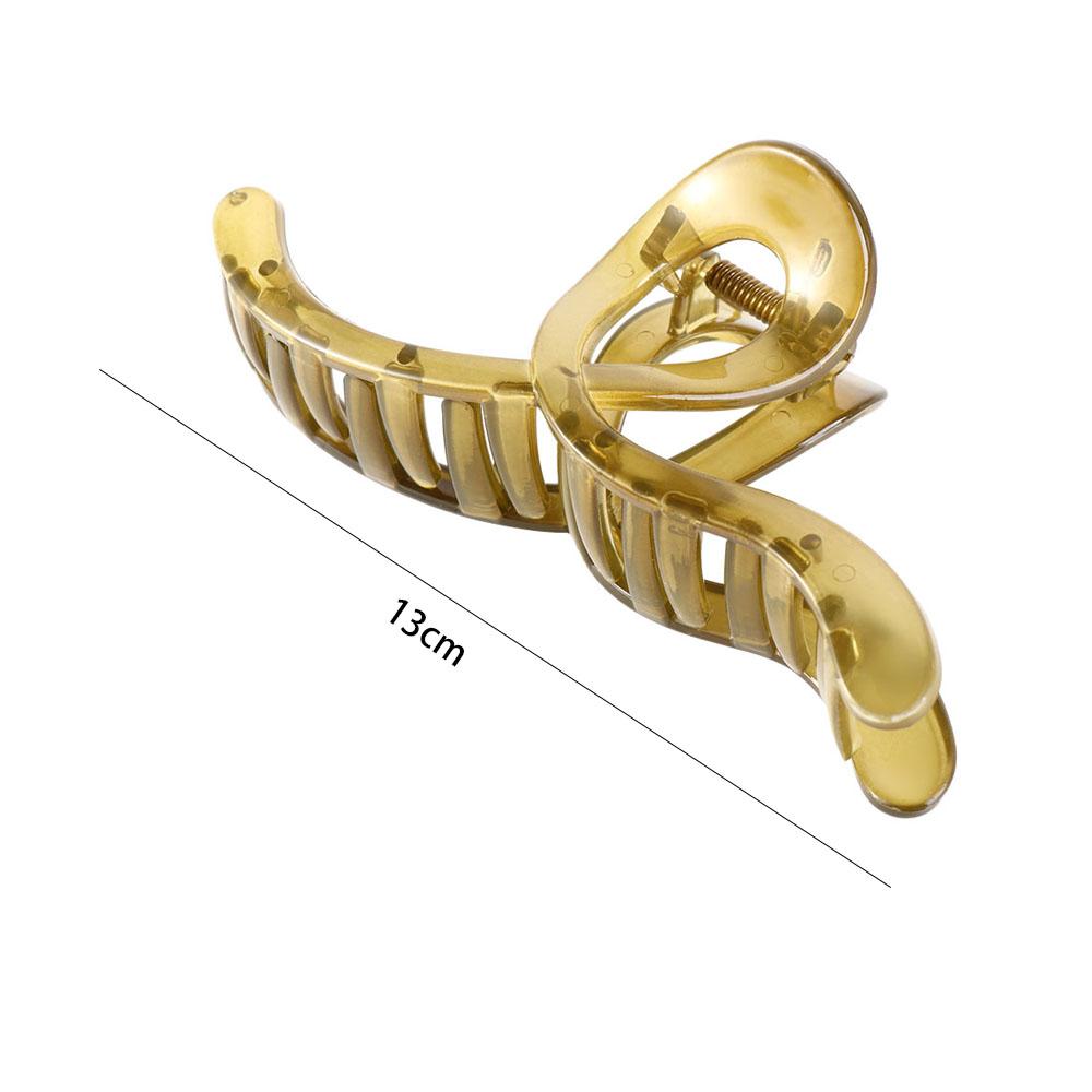 Snake Shape Cross Shark Clip Transparent Wave Hair Clip Fashion Plastic Hair Claw  Daily