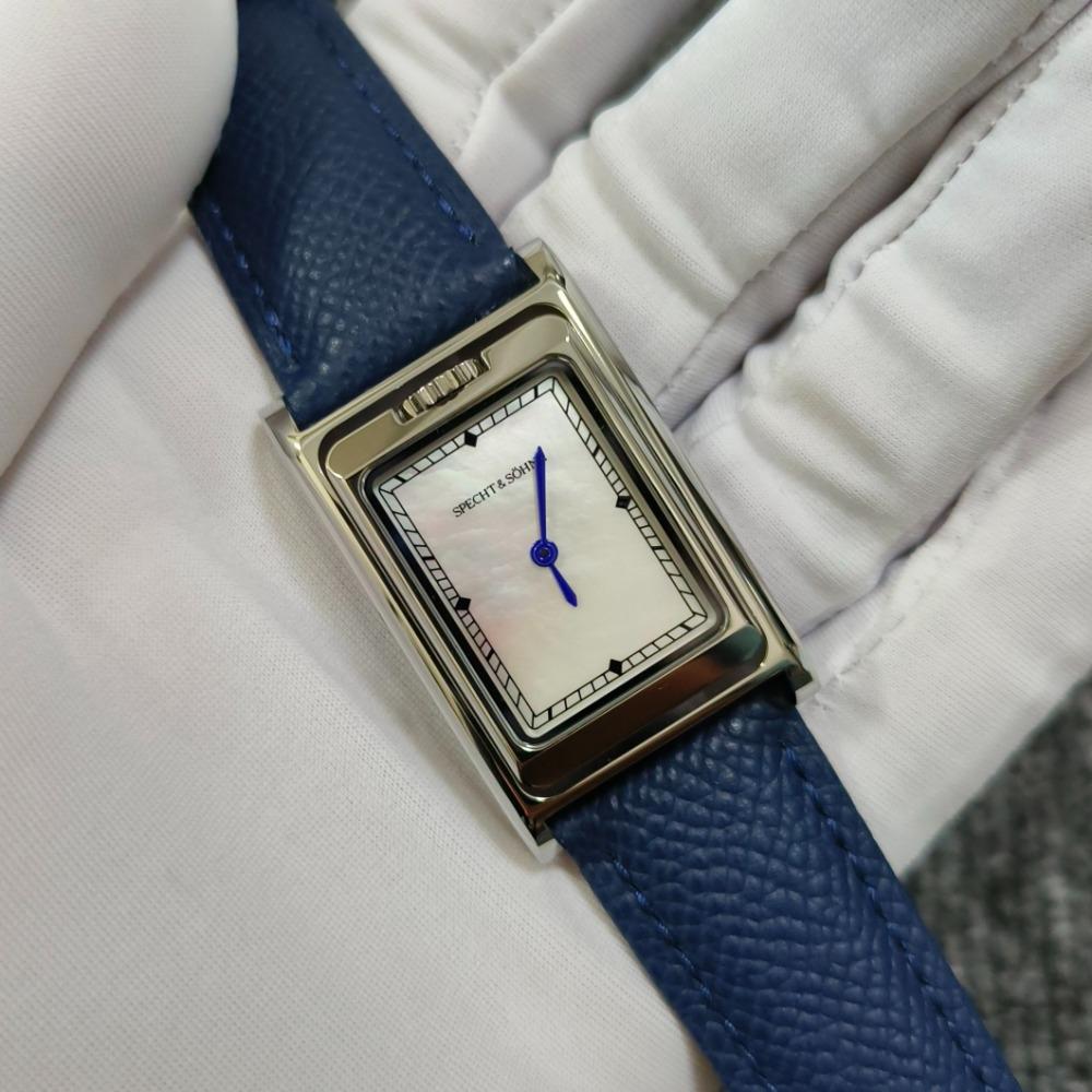 Relógio de Quartzo Quadrado Novo da Moda 2025 Specht & Söhne Dupla Face Relógios Masculinos Aço Inoxidável Cristal de Safira Reloj Hombre 24.5MM
