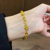 24K Gold-Plated Gourd Bracelet: New Chinese Style Retro Bangle, Light Luxury High-End Jewelry for Women