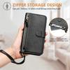 Zipper Leather Wallet Phone Case with Holder Stand for OPPO Reno 15 12FS 12F 11F 11 9 8 Pro 8 Lite 8 Protective Flip Cover
