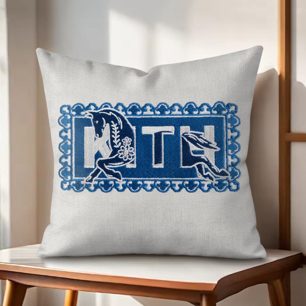 Classic Logo KKITH Cushion Cover Natural Linen Organic Fabric DoubleSided Printing Couch Pillow Covers Home Decor