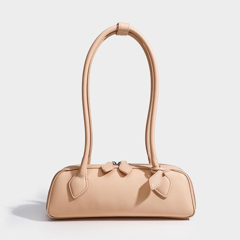 Sac Bâton Français Cuir Authentique Haut de Gamme Saucisse Niche Rétro Sous-Bras Femmes Portable Épaule