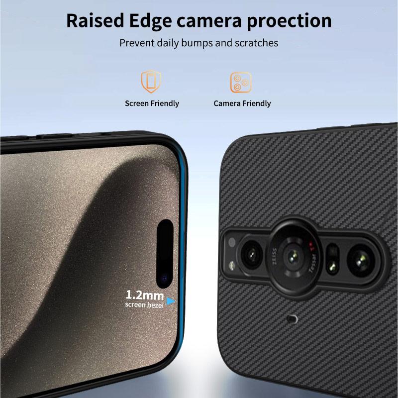 Carbon Fiber Texture Wireless Charging Magnetic Case For Sony Xperia Pro I Pro-i ShockProof Phone Cover