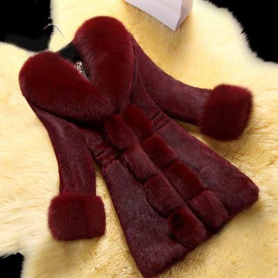 Women's Autumn and Winter Mid To Long Fashion High-end Imitation Fur Fur Fur Collar Coat