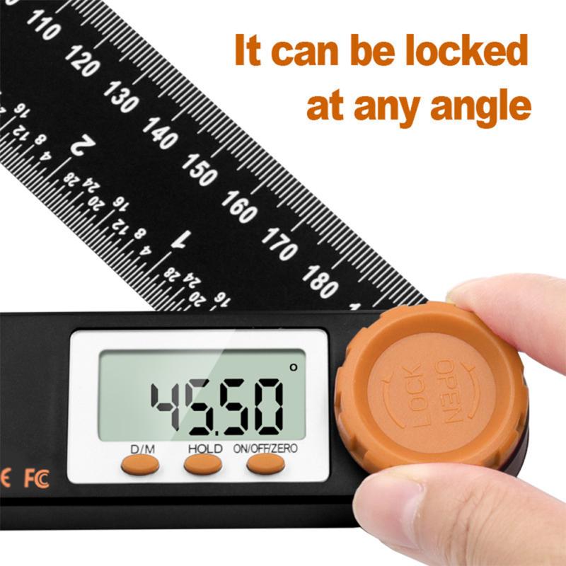 4 In1 Woodworking Angle Ruler With Spirit Level Multi-purpose Digital Display Protractor Tools