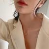 Real Gold Plated French Luxury Zirconia Luck Pendant Necklace - Colorfast Clavicle Chain
