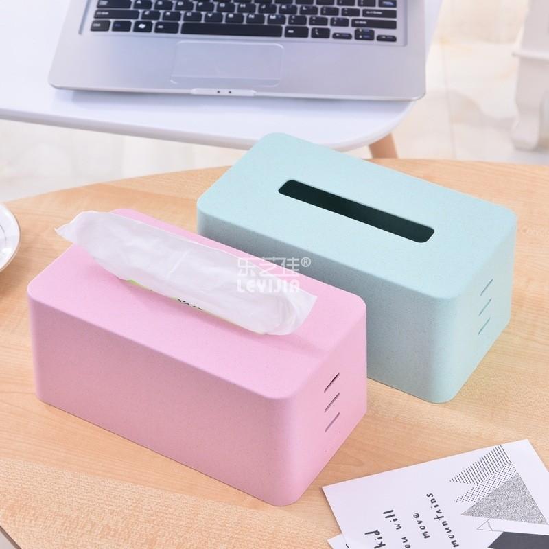 Material Degradable Macaron Color Step Stool Tissue Box For Car Home Bathroom Storage