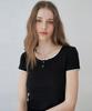 Geullounteu Glow Lace Henley Neck T-Shirts (4Color)