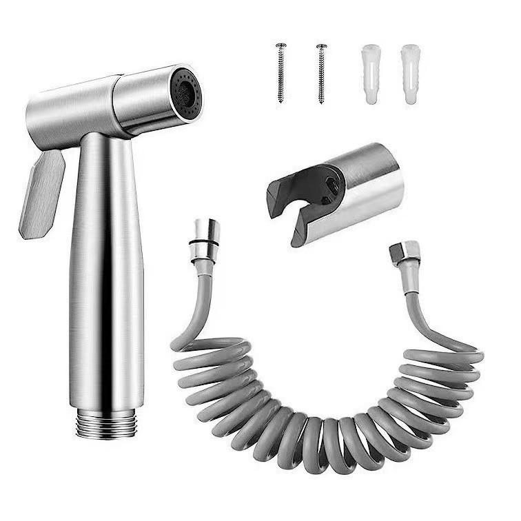 304 Stainless Steel Shower & Bidet Spray Gun Set for Shampooing, Toilet Flushing, with Small Nozzle