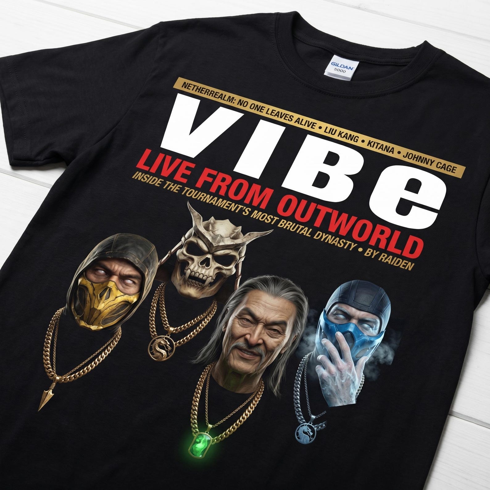 Mortal Kombat Vibe Magazine Tee | Vintage Gaming Graphic Unisex Shirt 3XL