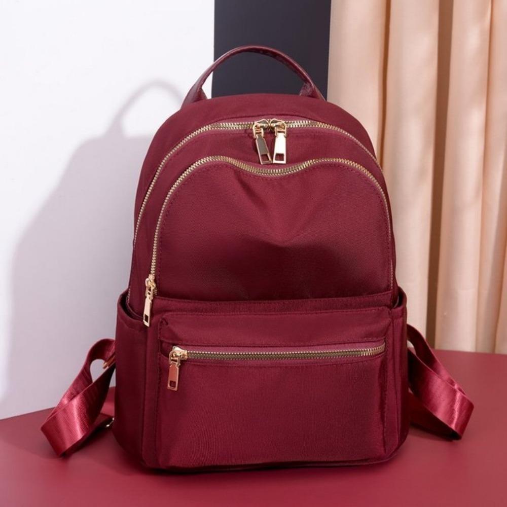 Vento Marea Μαύρο Γυναικείο Σακίδιο Πλάτης 2019 Νάιλον Ταξιδιωτική Τσάντα Ώμου Μαλακή Σχολική Τσάντα Για Εφηβικά Κορίτσια Μονόχρωμο Κόκκινο Σακίδιο Πακέτο Πορτοφόλι