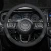 For JEEP SRT Renegade Compass Wrangler Patriot Grand Cherokee Trail Hawk Carbon Fiber Suede Car Steering Wheel Cover Accessories