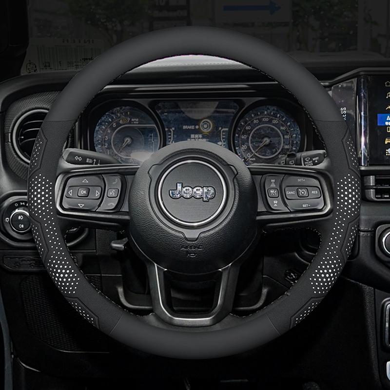 

Carbon Fiber Suede Steering Wheel Cover for JEEP SRT Renegade Compass Wrangler Patriot Grand Cherokee Trail Hawk Car Accessories