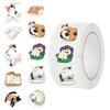 500-Sheet Kawaii Cat Scrapbooking Tape Roll Reusable Stickers for Envelope Sealing