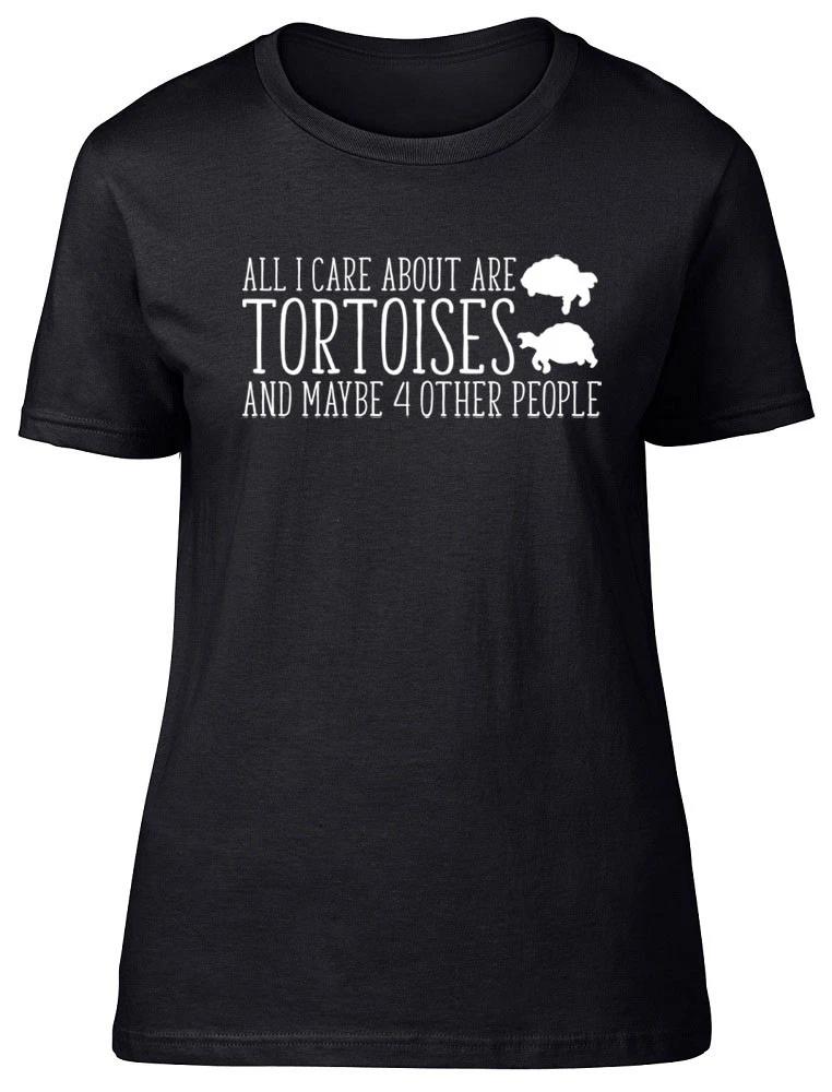 Womens All I Care about are Tortoises and maybe 4 other People Fitted T-Shirt S