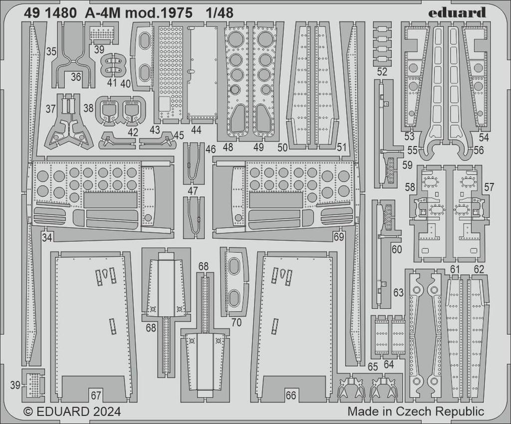 Eduard Douglas Skyhawk parts Magic Plastic model parts EDU491480 1/48 A-4M mod.1975 Photo-etched (for Factory)