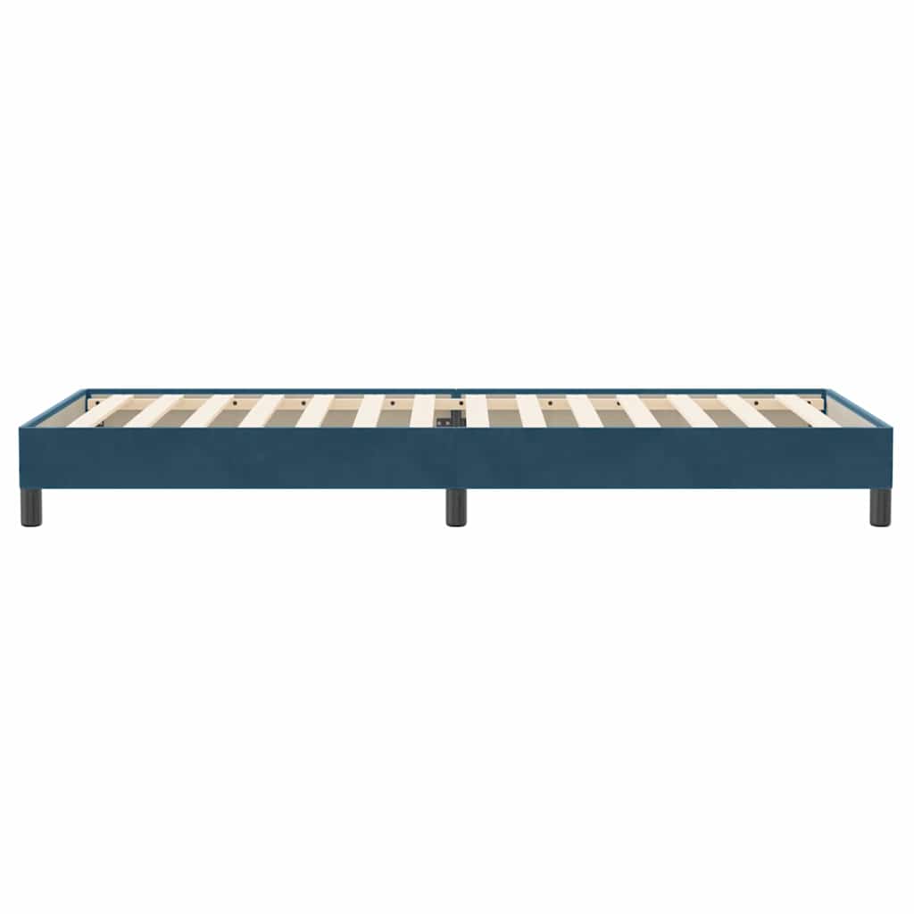 Box Spring Bed Without Mattress Dark Blue 80 X 220 Cm Velvet