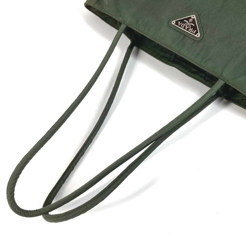 Prada צלחת לוגו משולשת תיק תיק טוט תיק כתף ניילון חאקי