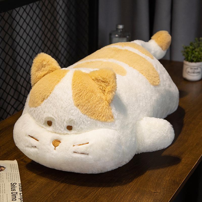 

Плюшевая игрушка Кот-хлеб Милый полосатый кот Длинная подушка-валик Подушка для сна для девочки Подарок кукла-кот 60cm белый