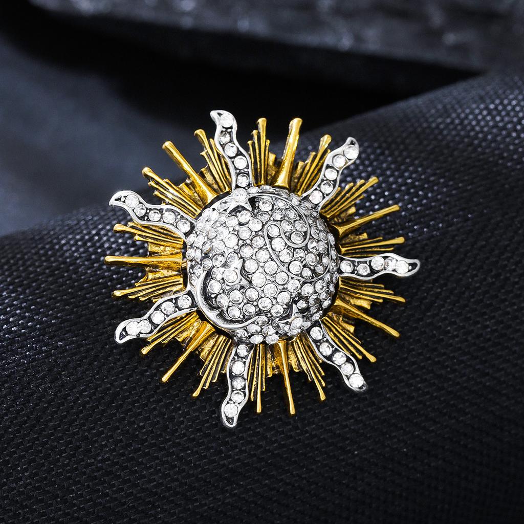 Exquisite Schwerindustrie Fortgeschrittener Sinn Helios Brosche Temperament Elegant Herren Blazer Mantel Accessoires Korsage Abzeichen