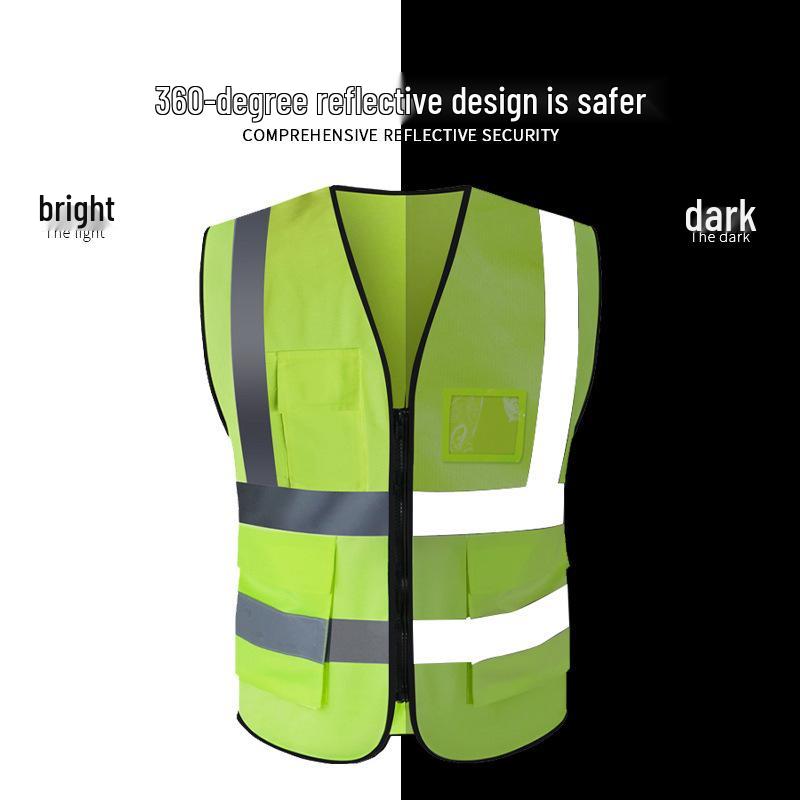 Multi-pocket Reflective Safety Vest for Construction and Sanitation