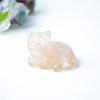 Cat Mini Figurine Resin Craft Home Office Desk Decor With Natural Crystal For Gift Giving