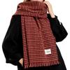 New Angela red scarf women's thickened long autumn and winter senior sense versatile simple plaid warm scarf