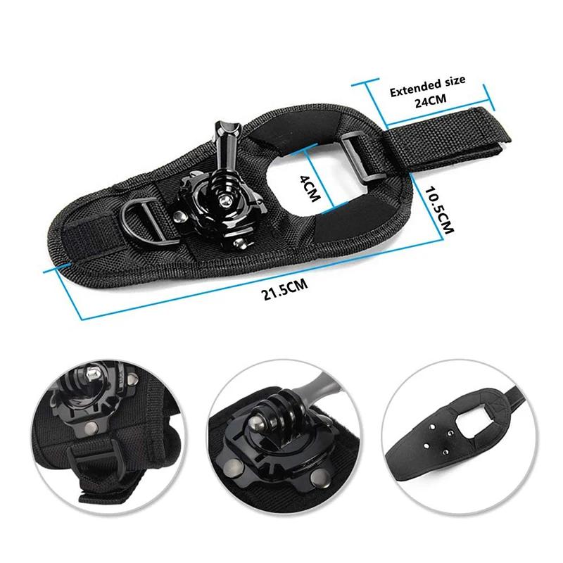 360 Degree Rotation Hand Strap Mount Glove Wrist Holder for GoPro Hero 13 12 11 10 9 AKASO SJCAM Insta360 DJI OSMO Action Camera