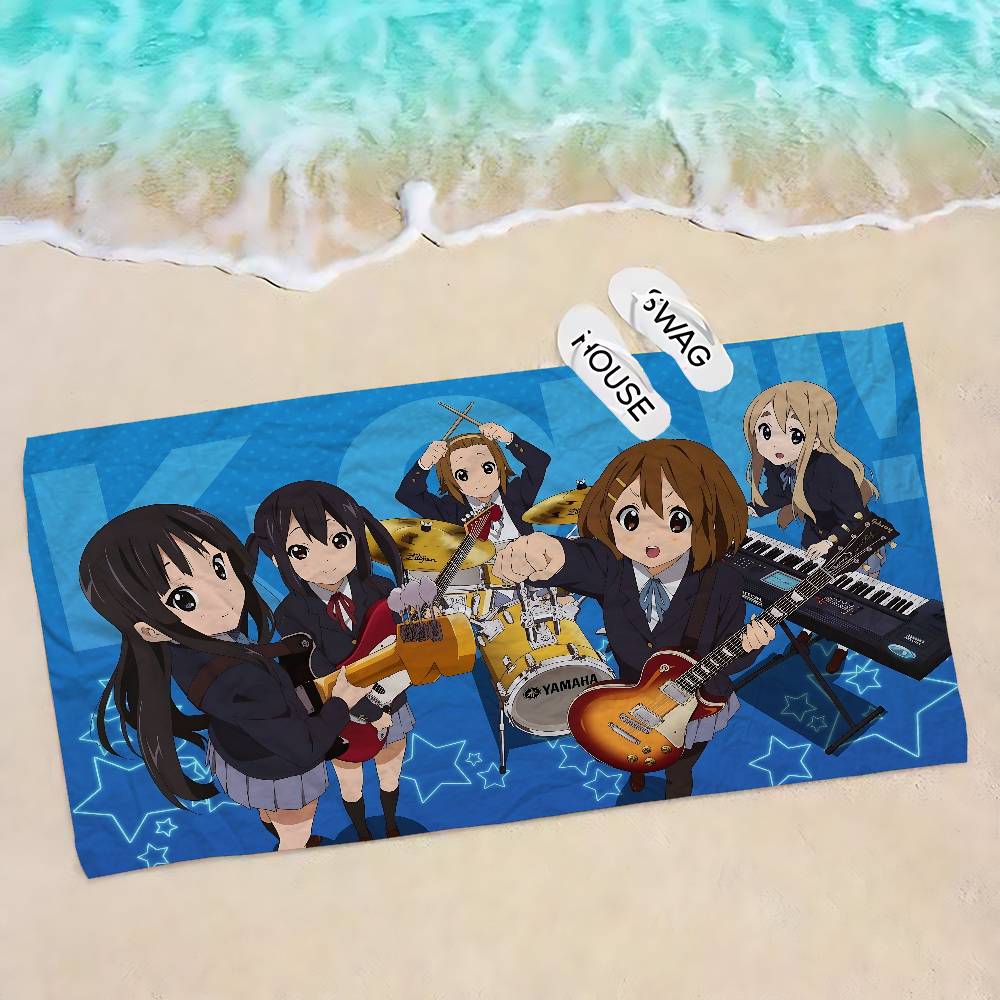 Anime K-On Mikrofaser Bedrucktes Strandtuch Bergsteigen Yoga Strand Schwimmen Laufen Saugfähiges Weiches Handtuch
