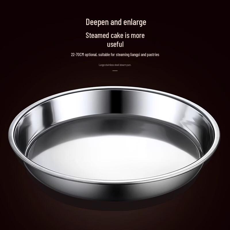 Thickened Stainless Steel Round Divided Serving Plate