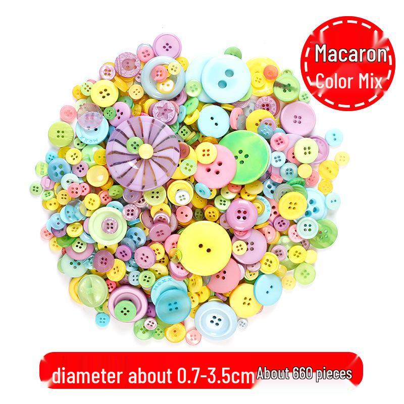 Kindergarten Creative DIY Colorful Resin Button Kit for Kids