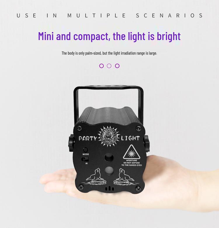 R50 Rechargeable Mini Laser Stage Light - Colorful Strobe for Parties and KTV Atmosphere