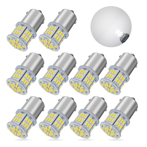 

[Только для автомобилей 24 В] Светодиод S25 одинарный белый супер яркий 10 шт. G18 BA15s P21W 54 серия 3014SMD для больших грузовиков/самосвалов/автобусов, задняя лампа