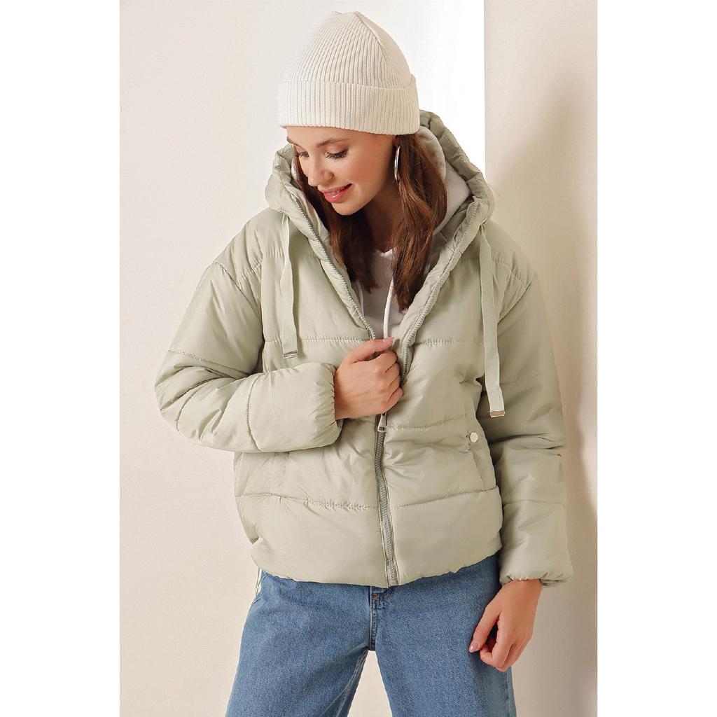 Damen-Daunenjacke mit Kapuze und Reißverschluss Y20w110-7115