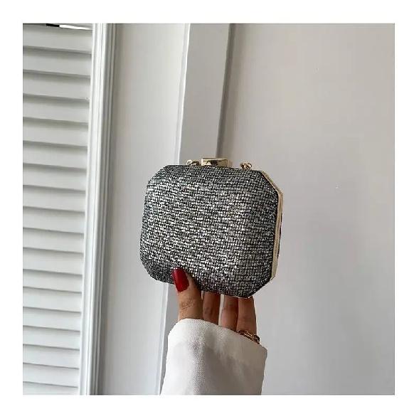 Damen Luxus Glänzende Diamant Abendtasche Kastenform Bankett Handtasche Damen Neu Strass Party Tasche Clutch