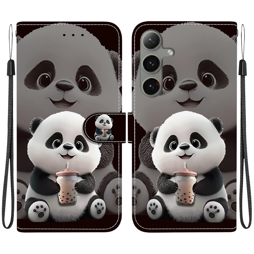 Handmade PU Leather Flip Case for Samsung Galaxy S25+/S25 Plus (SM-S936B)- Anti-Slip Shockproof Cover with Wrist Strap & Heart/Rose Cat Designs