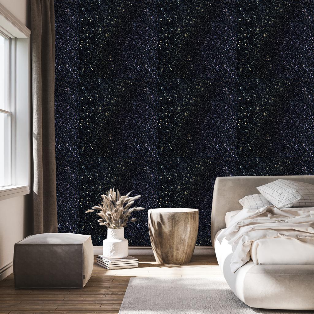 Navy Blue and Black Glitter Wallpaper for Living Room and Bedroom 50x1000