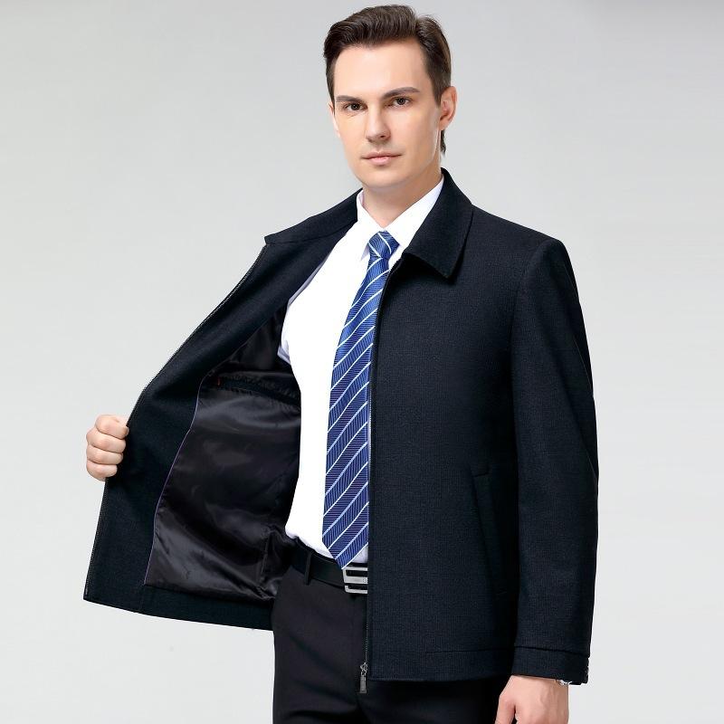 Jacket Men's Work Jacket Middle-aged Lapel Business Casual Commuting Cashmere Jacket Dad's Clothing Men's Clothing